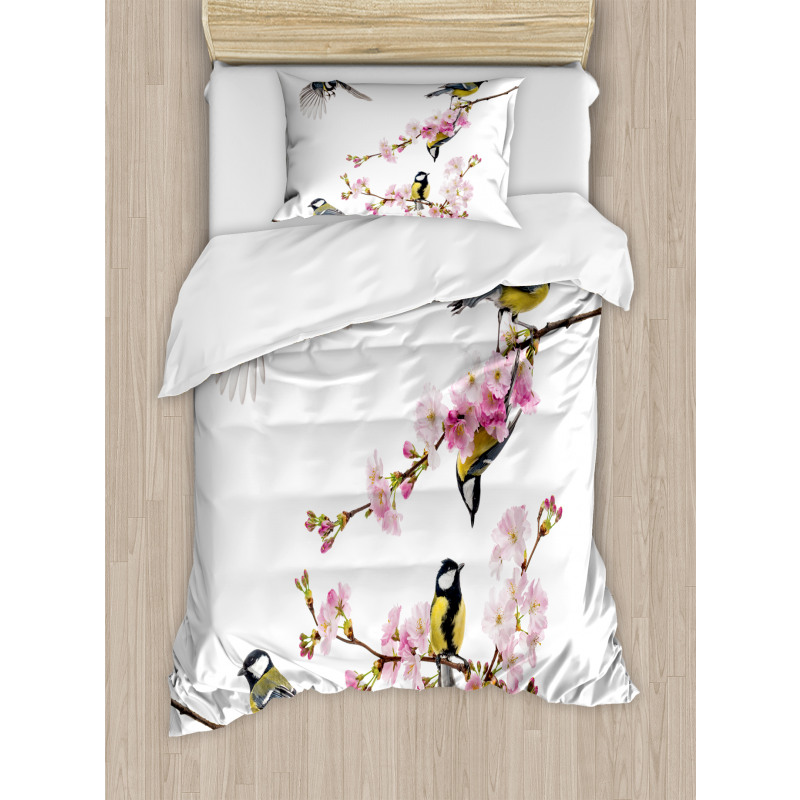 Flowers Hummingbirds Duvet Cover Set