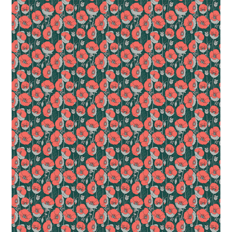Forest Poppies Pattern Duvet Cover Set