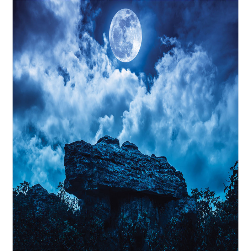 Cliff Under Cloudy Night Duvet Cover Set