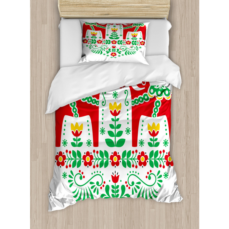 Flora Dala Horse Duvet Cover Set