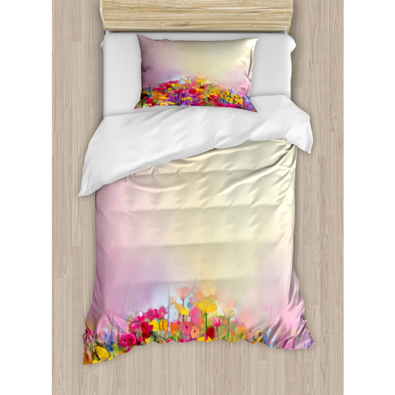 Pastel Ombre Meadow Duvet Cover Set