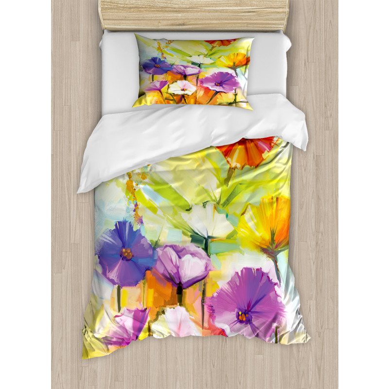 Vivid Gerbera Bloom Spring Duvet Cover Set