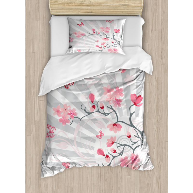 Birds on Cherry Tree Duvet Cover Set