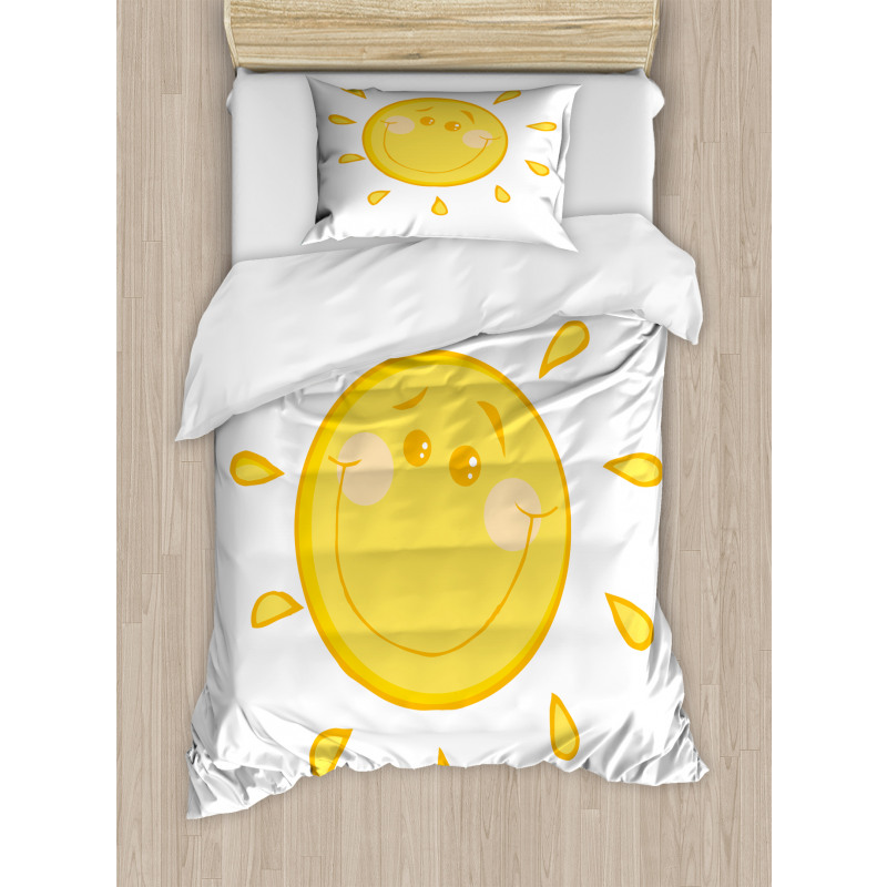 Simple Happy Sun Character Duvet Cover Set