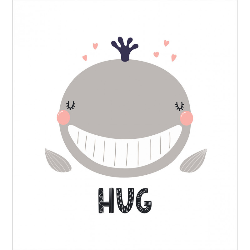 Cheerful Whale Hug Lettering Duvet Cover Set