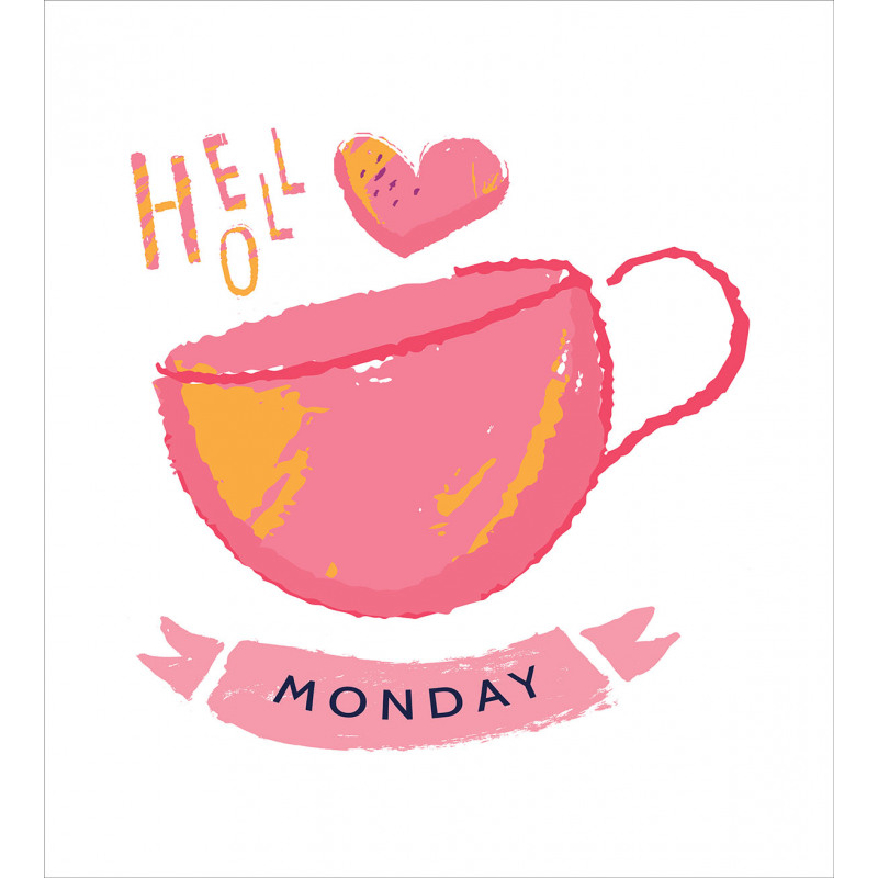 Hello Monday Text and a Mug Duvet Cover Set