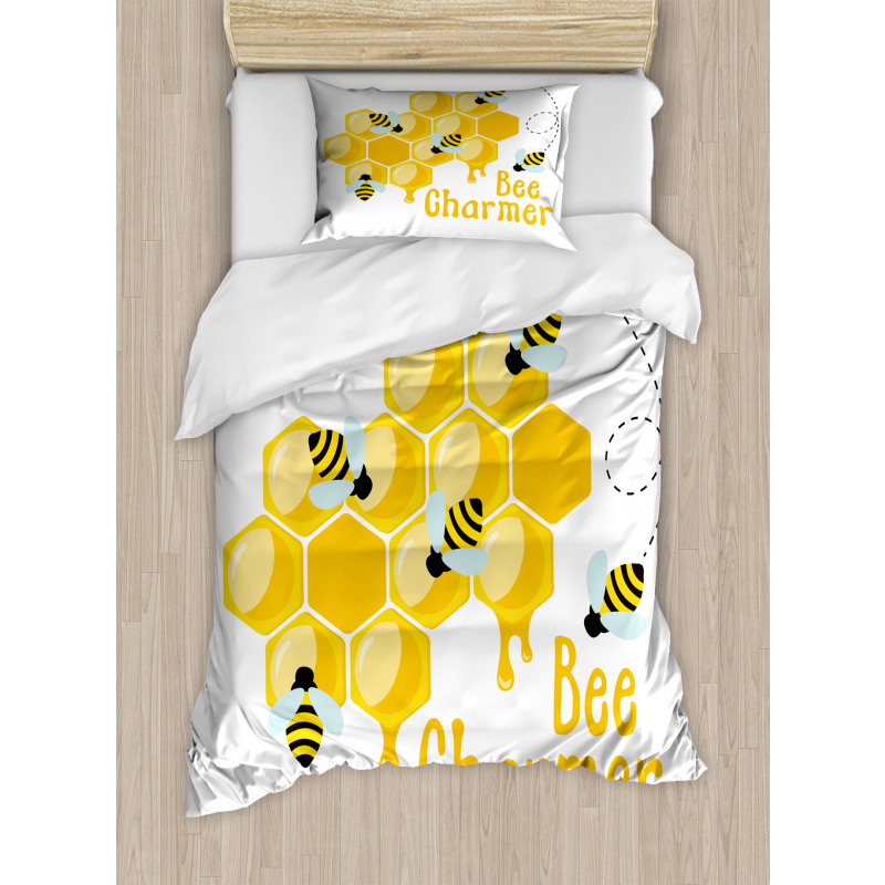 Bee Charmer Lettering Duvet Cover Set