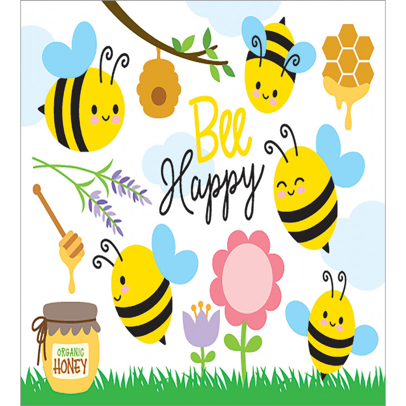 Bee Happy Spring Garden Duvet Cover Set