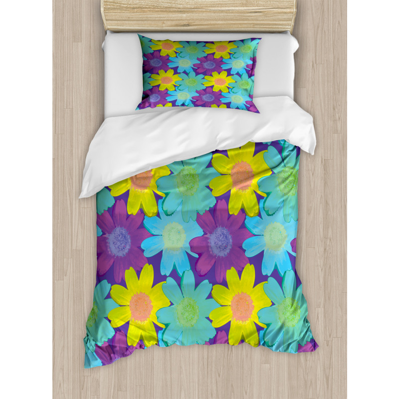 Watercolor Style 90s Pattern Duvet Cover Set