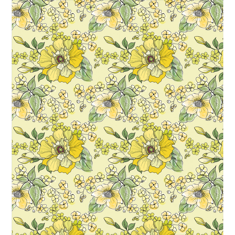 Watercolor  Leaves Blossom Duvet Cover Set