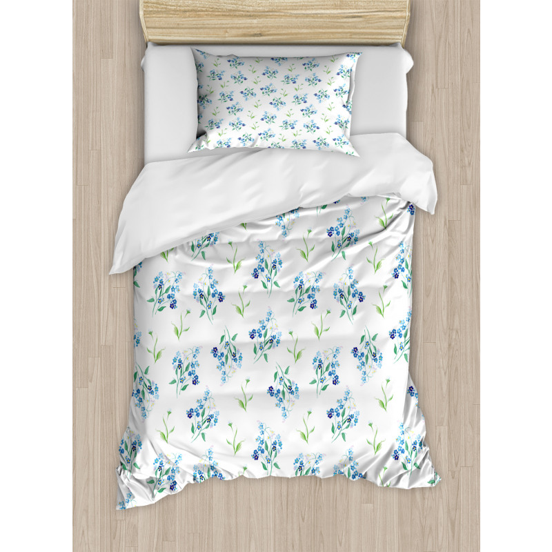 Flowers Forget Me Nots Art Duvet Cover Set