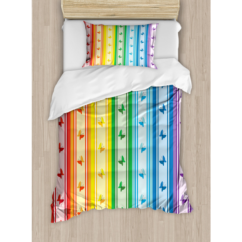 Stripe Rainbow Pattern Duvet Cover Set