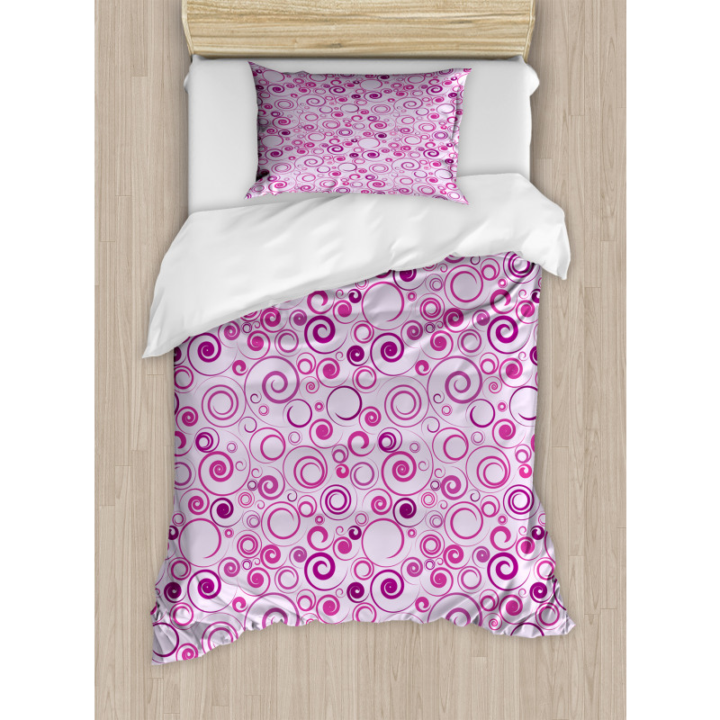 Curlicue Plum Tones Art Duvet Cover Set