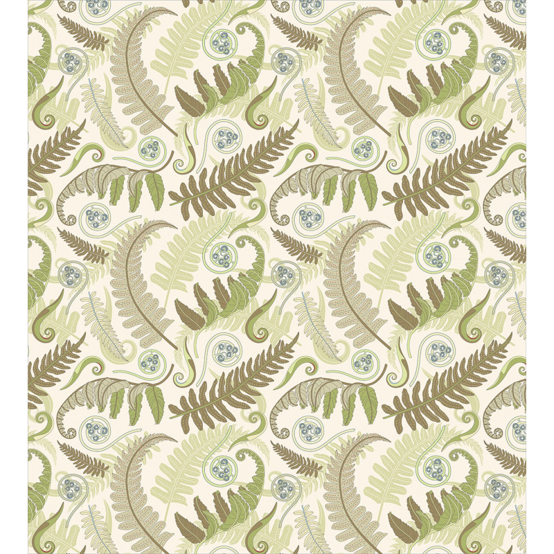 Curlicue Fern Leaves Art Duvet Cover Set