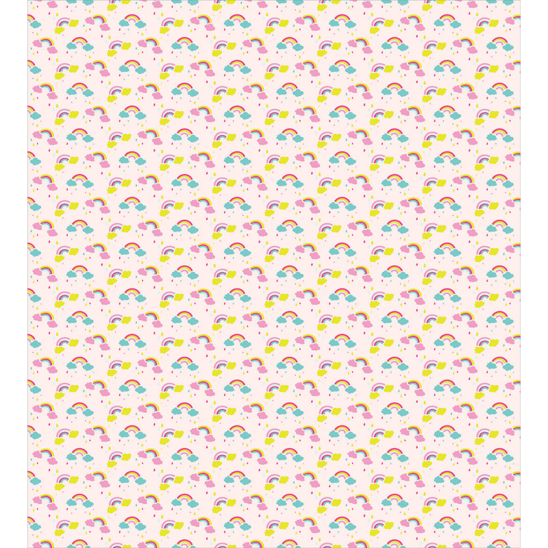 Rainbows Raindrops Cartoon Duvet Cover Set