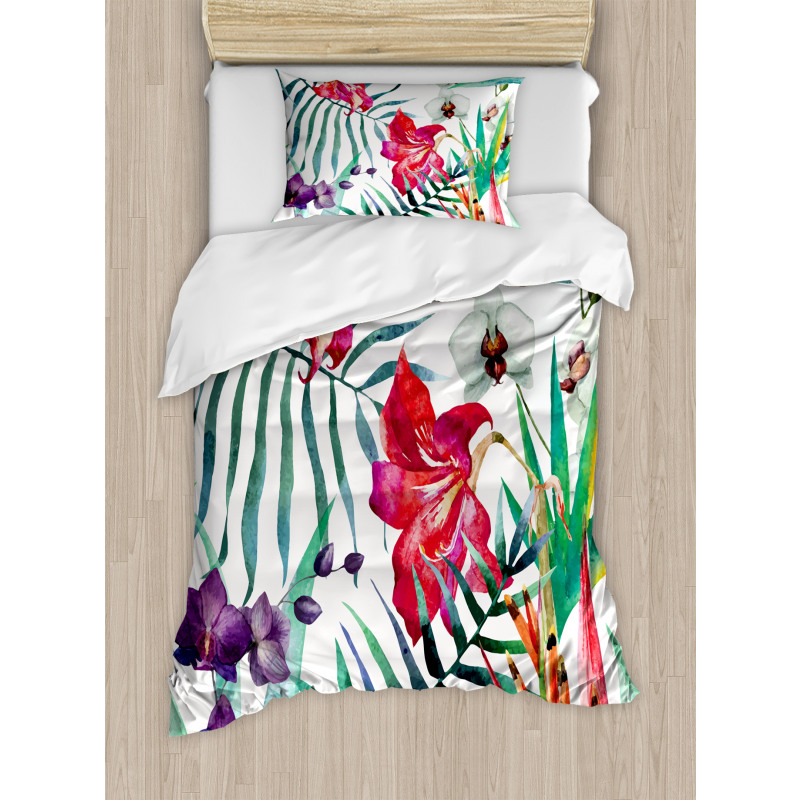 Tropical Orchids Duvet Cover Set