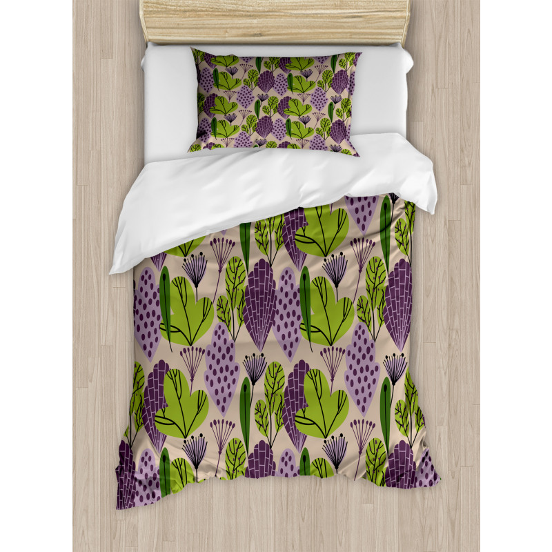 Abstract Leaves Garden Duvet Cover Set