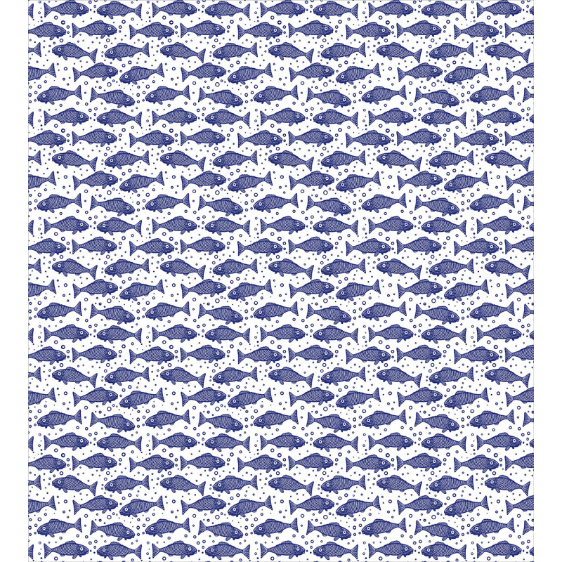 Hand Drawn Fish Bubbles Duvet Cover Set