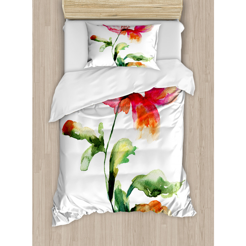 Flowering Poppy Duvet Cover Set