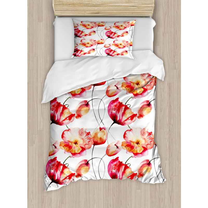 Poppy Tulip Flora Duvet Cover Set