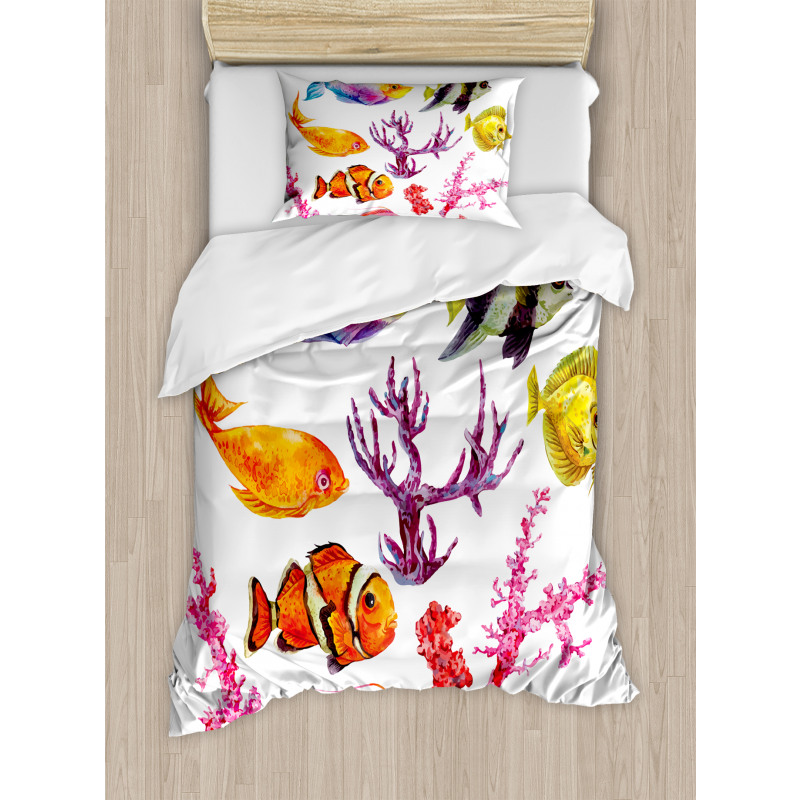 Tropic Life Seaweed Coral Duvet Cover Set