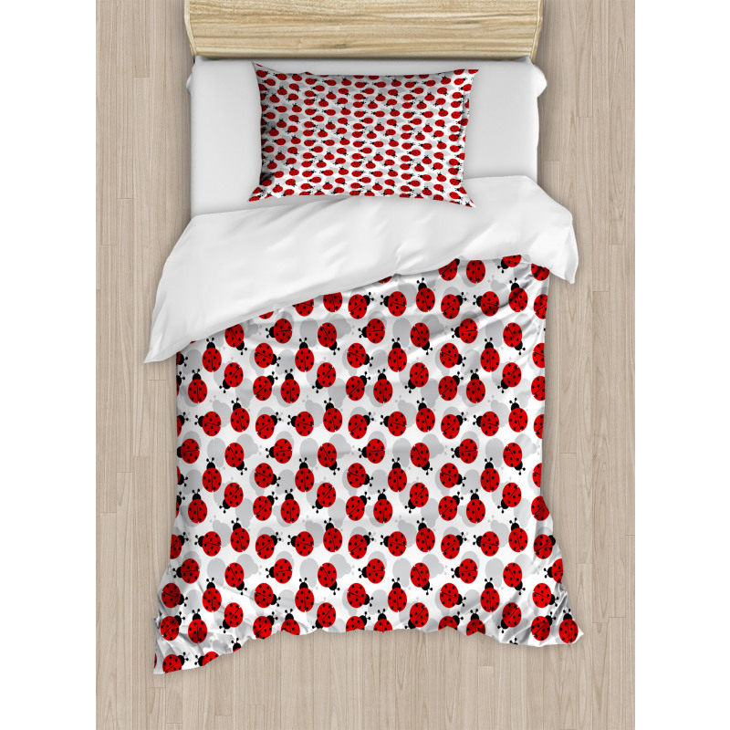 Spring Polka Dotted Insects Duvet Cover Set