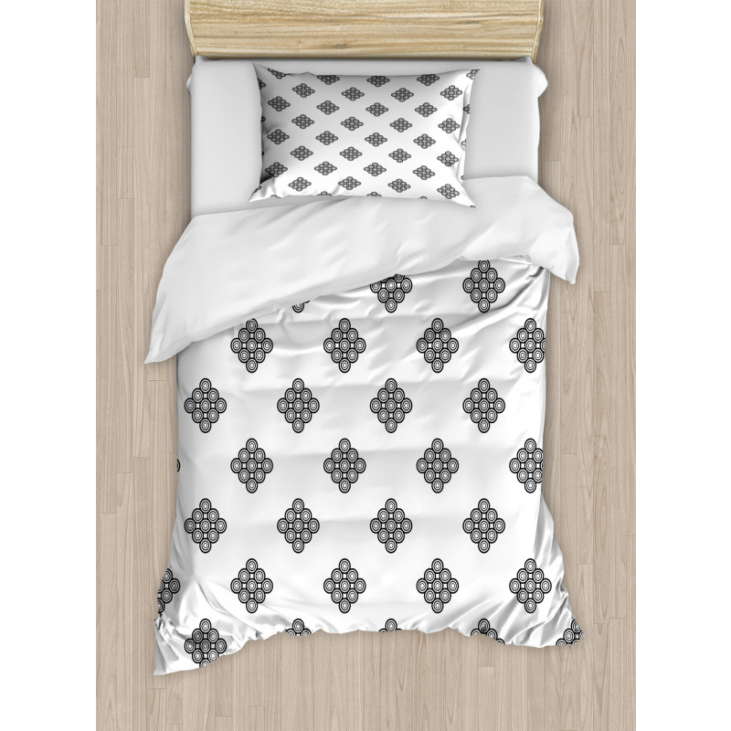 Circles Squares Formation Duvet Cover Set