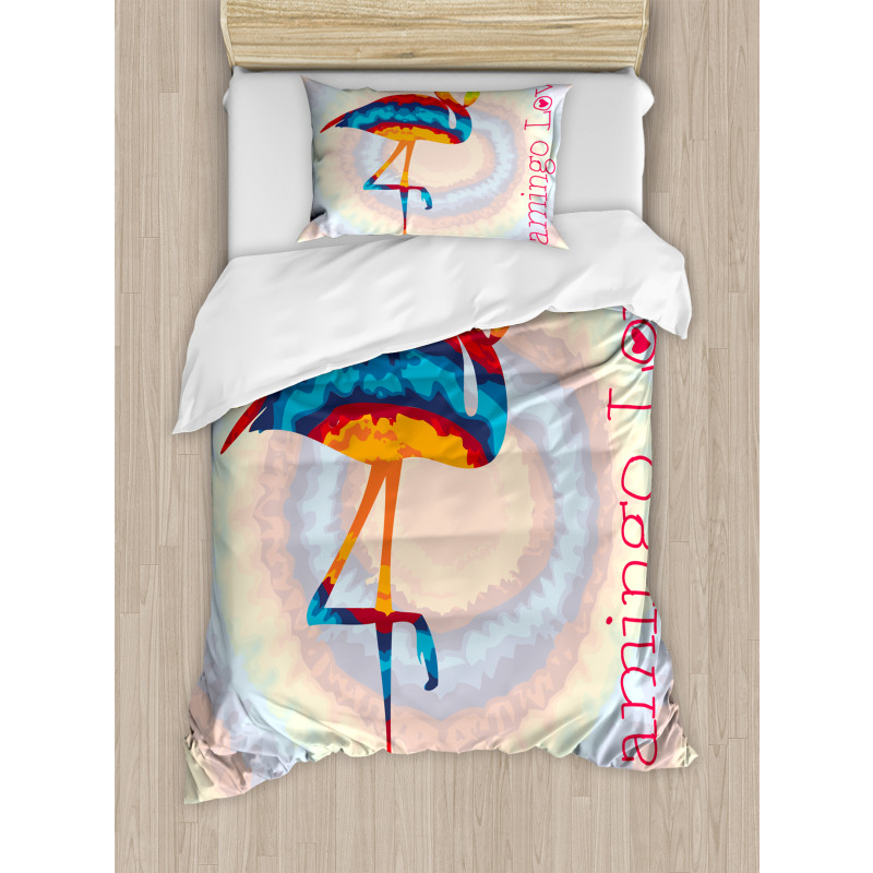 Rainbow Colored Birds Duvet Cover Set