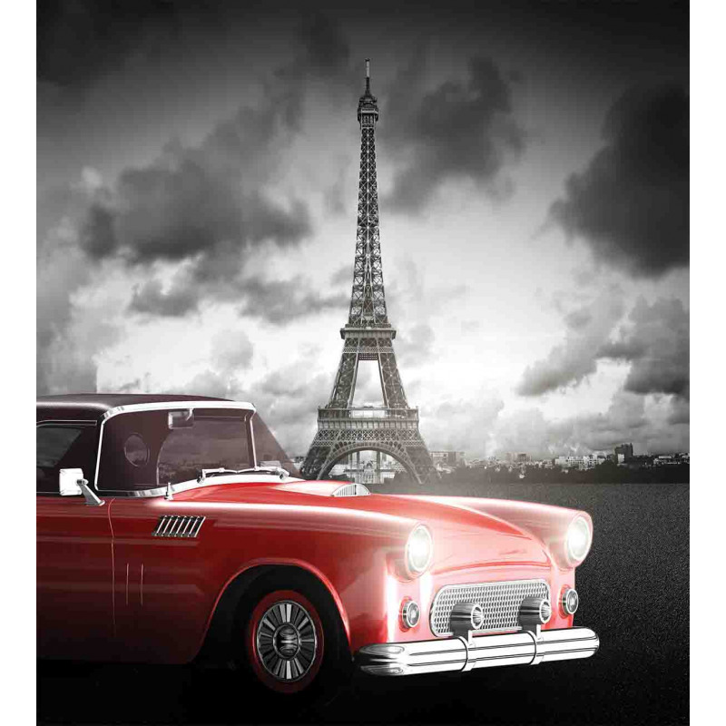 Vintage Car and Eiffel Duvet Cover Set