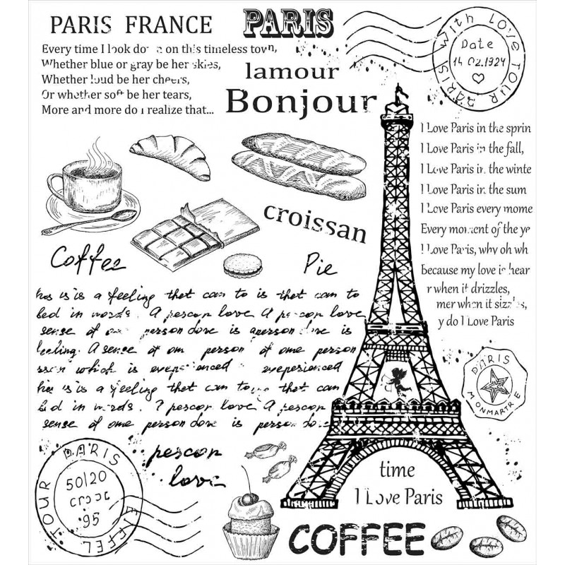 Bonjour Croissan Coffee Duvet Cover Set