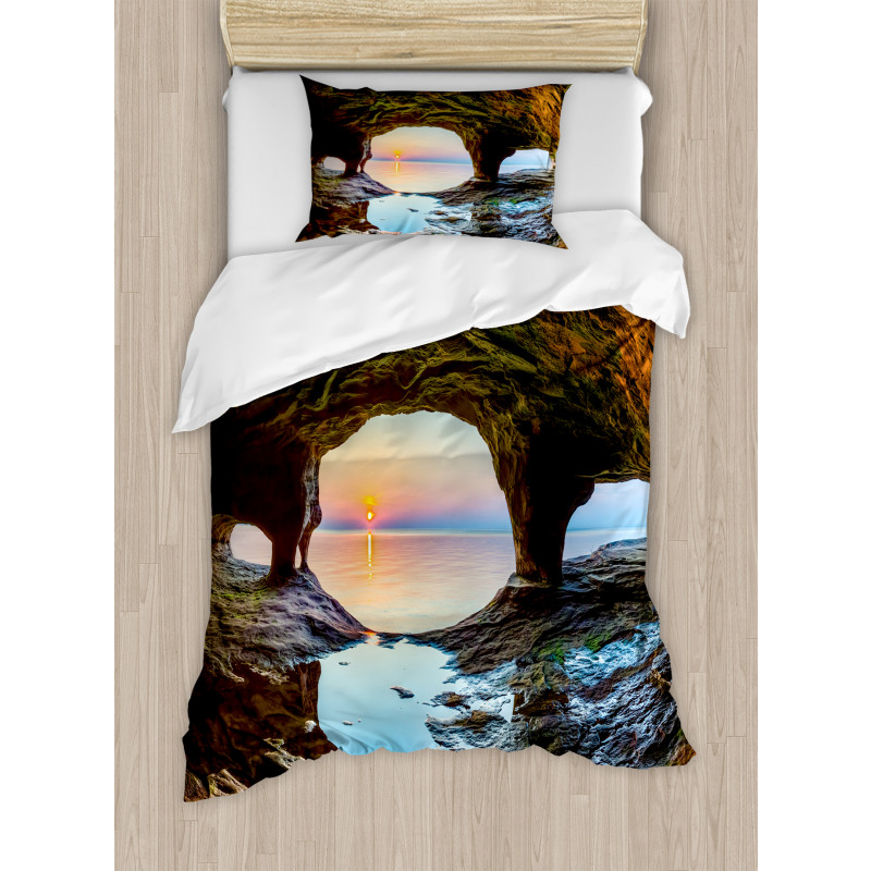 Big Grotto by the Sea Duvet Cover Set