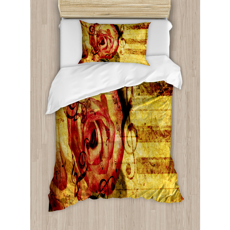 Vintage Piano Keyboard Duvet Cover Set