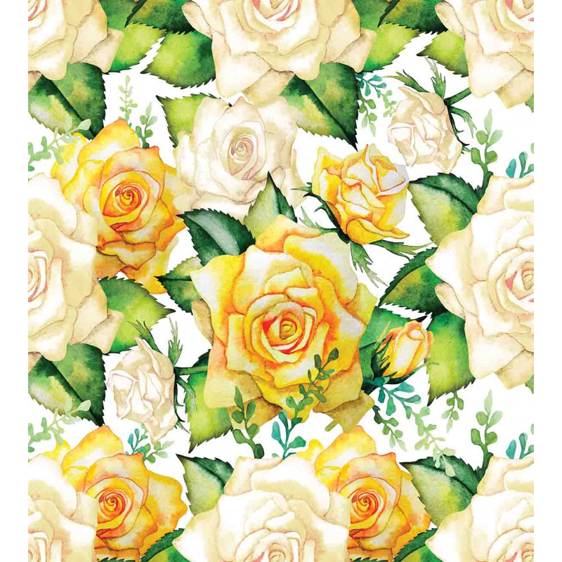 Watercolor Wedding Flowers Duvet Cover Set