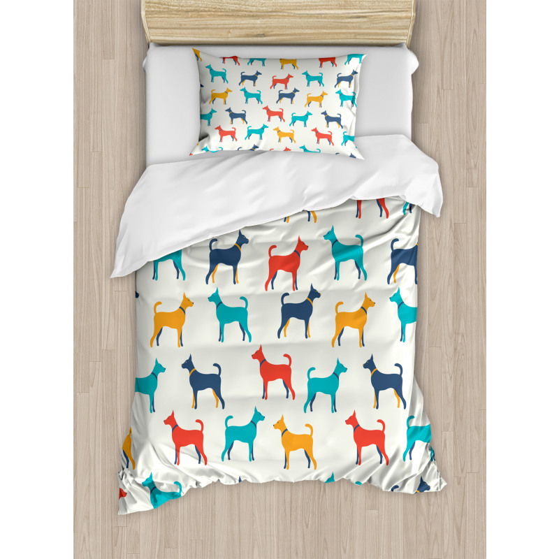 Retro Dog Duvet Cover Set