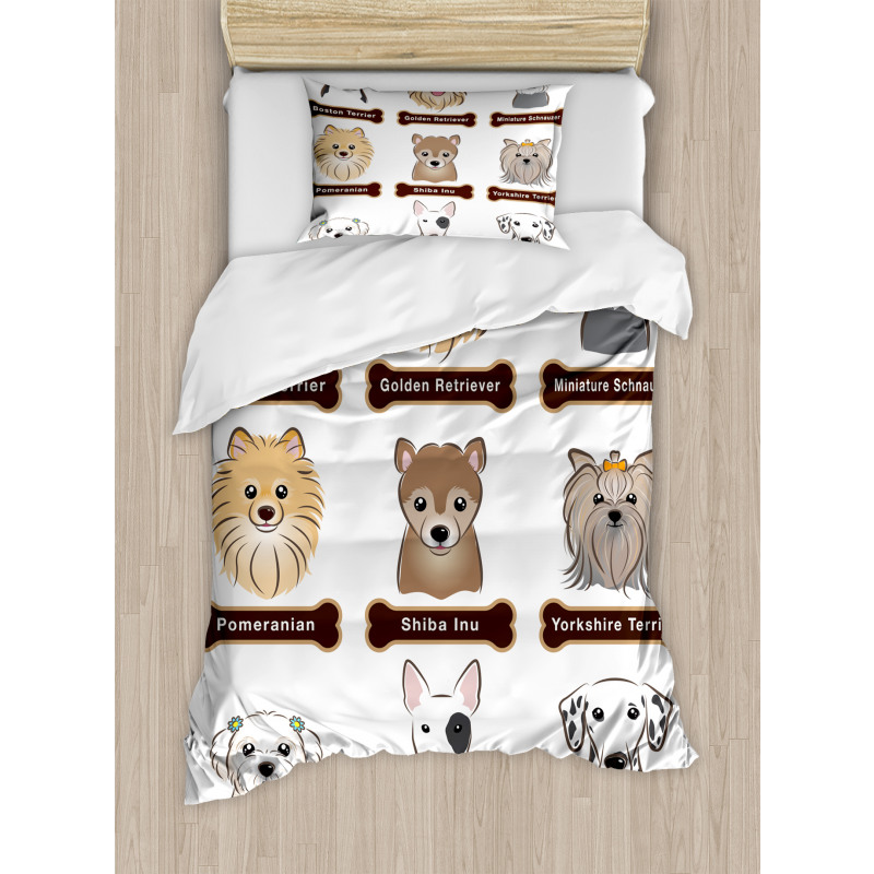 Boston Terrier Dogs Duvet Cover Set