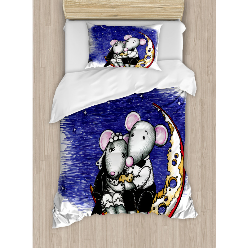 Valentines Couple Wedding Duvet Cover Set