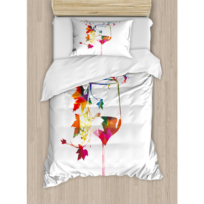 Glass Bird Vines Duvet Cover Set