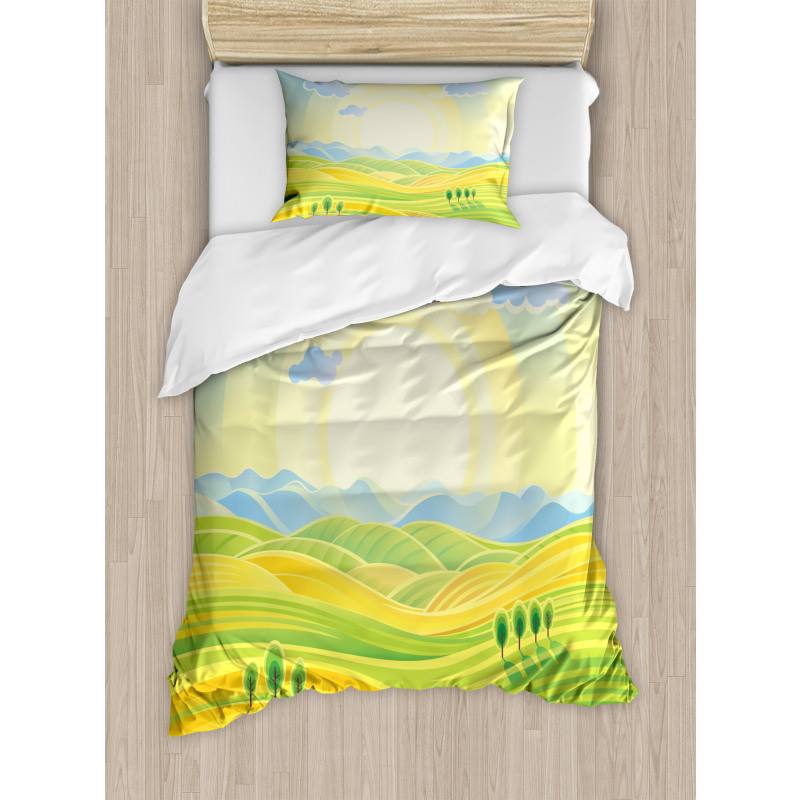 Sunny Rural Scenery Duvet Cover Set