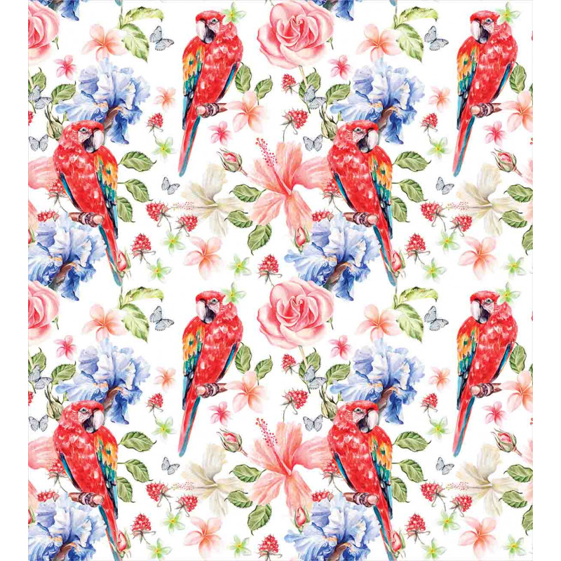 Parrots Iris and Roses Duvet Cover Set