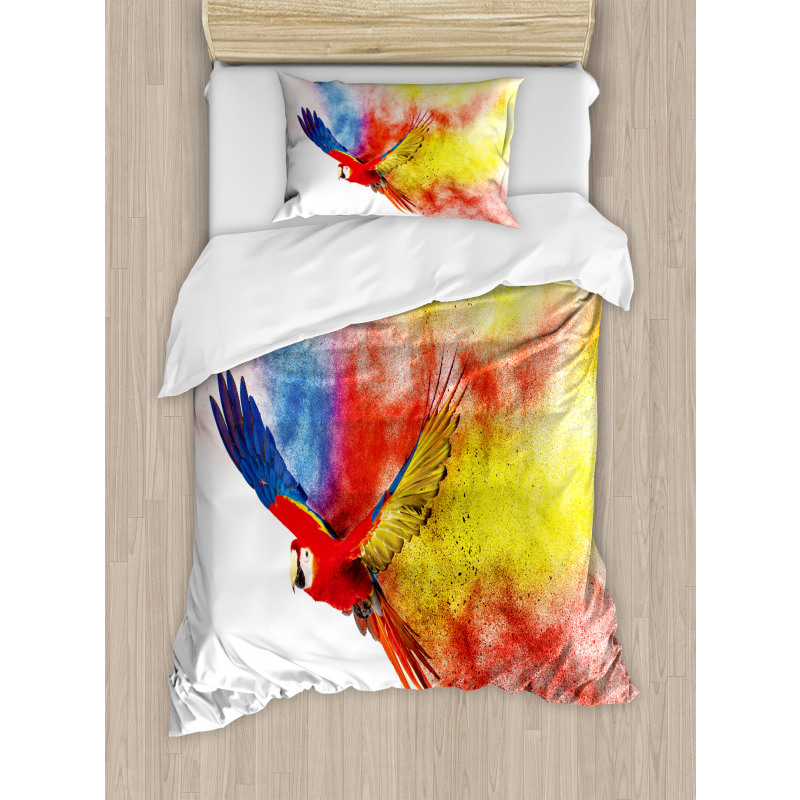 Parrot with Feathers Duvet Cover Set