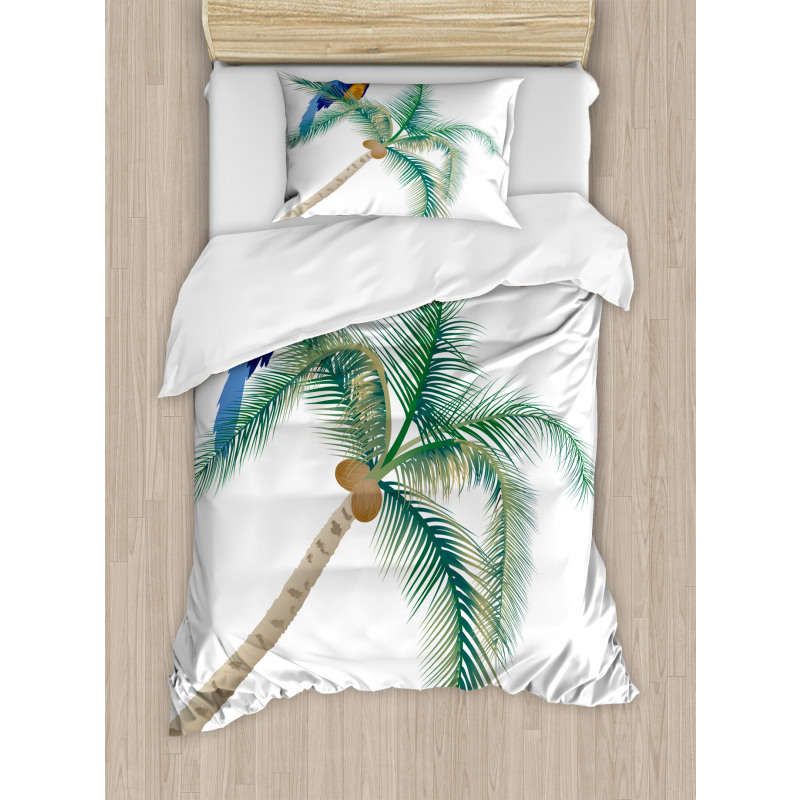 Parrot Coconut Palms Duvet Cover Set