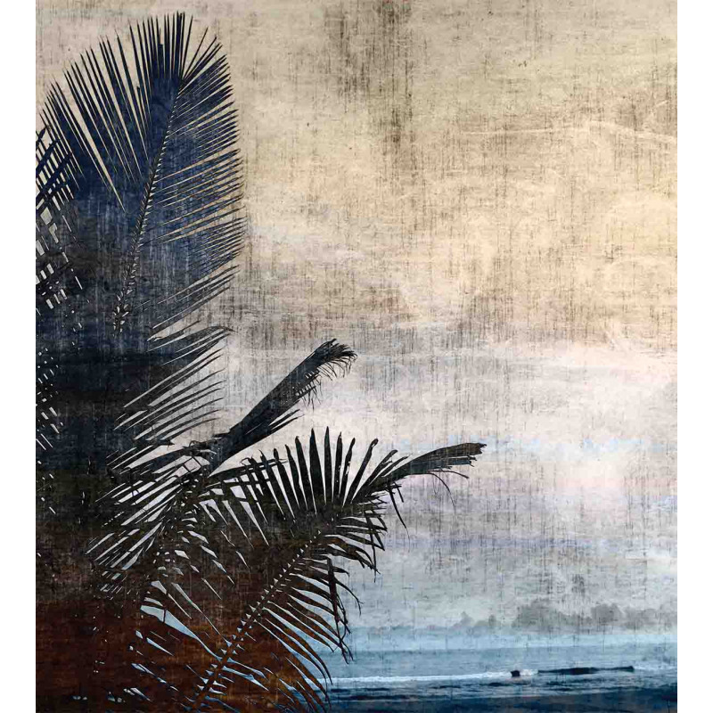 Grunge Palm Trees Art Duvet Cover Set