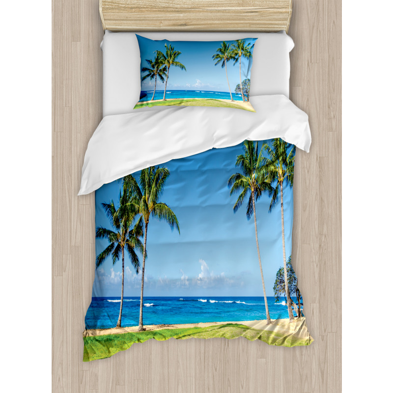 Coconut Palm Hawaii Duvet Cover Set