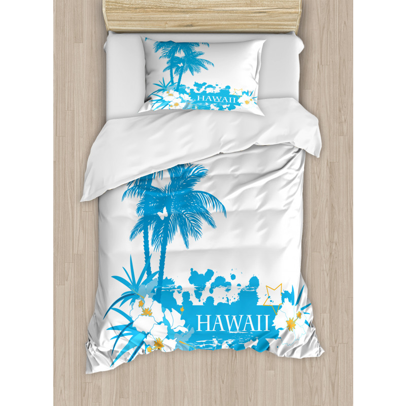 Hawaiian Island Aqua Duvet Cover Set