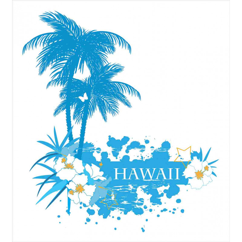 Hawaiian Island Aqua Duvet Cover Set
