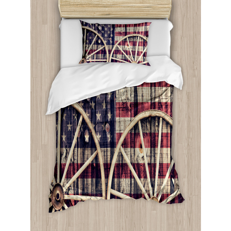 Antique American Flag Duvet Cover Set