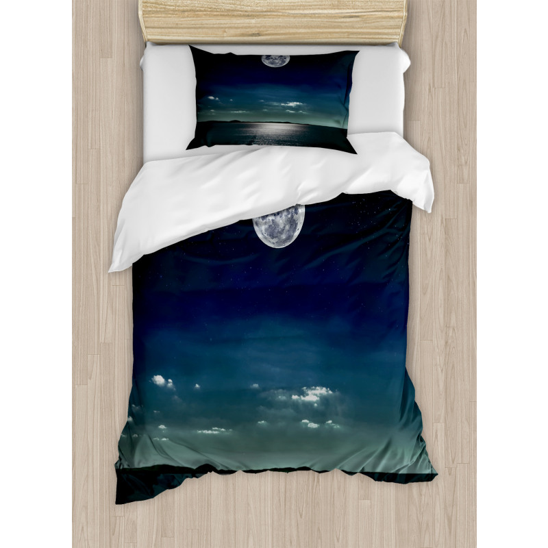 Full Moon in the Sea Duvet Cover Set