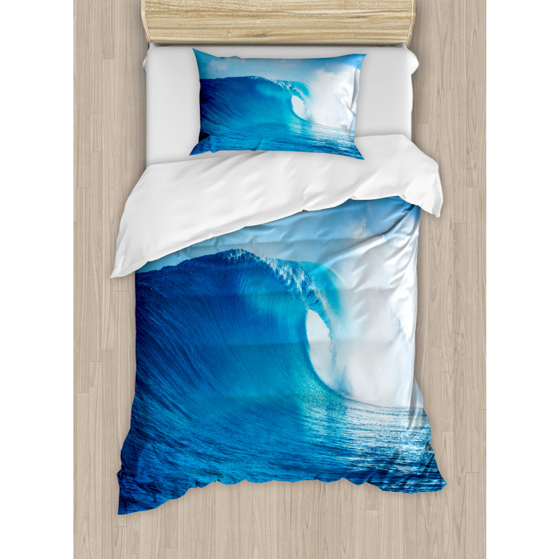 Cloudy Summer Sky Wavy Duvet Cover Set