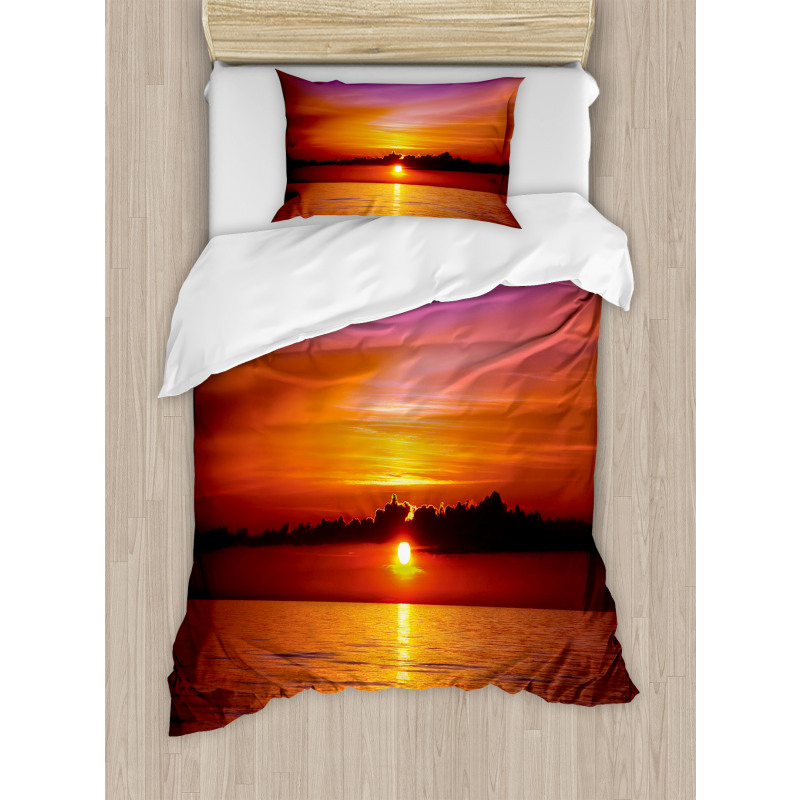 Colorful Beach Sunset Duvet Cover Set