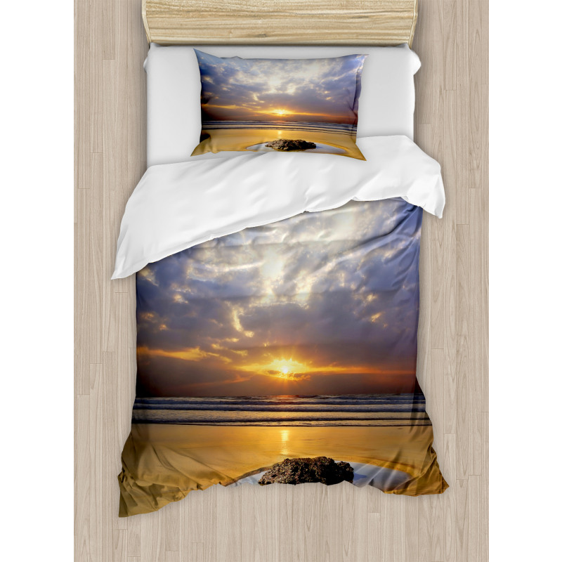 Sunbeams Cloudy Sky Sea Duvet Cover Set